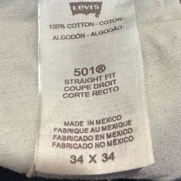 Levi’s 501 Button Fly Jeans 34x34 0112 - Picture 5 of 7